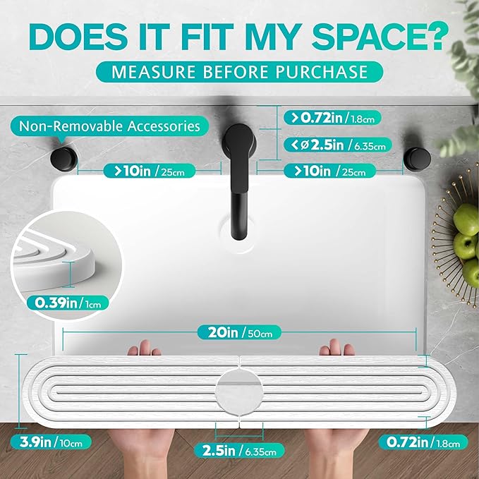 Stone Faucet Mat for Kitchen Sink – Diatomite Fast-Drying Stone Tray, Faucet - Image 2