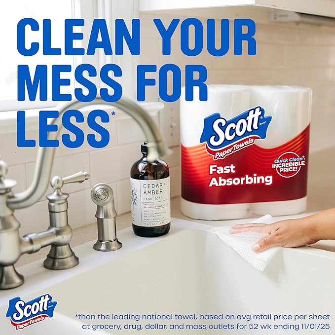 Scott Paper Towels, Choose-A-Sheet, 30 Double Rolls = 60 Regular Rolls - Image 3
