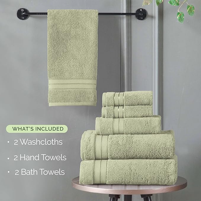 Elegant Comfort Luxury 6-Piece Towel Set, Premium Soft 100% Turkish Cotton - Image 4
