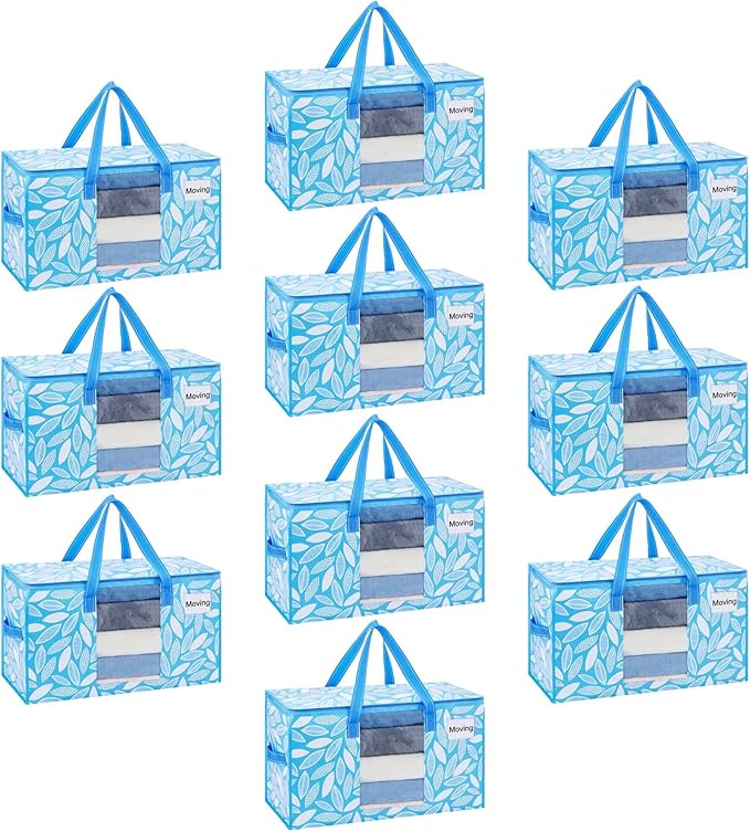 VENO 10 Pack Moving Bags, Storage Bins by Veno
