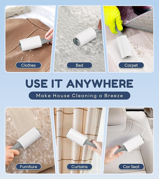 4X Extra Sticky Lint Roller for Pet Hair, Lint Rollers 315 Sheets Mega Value Set - Image 5