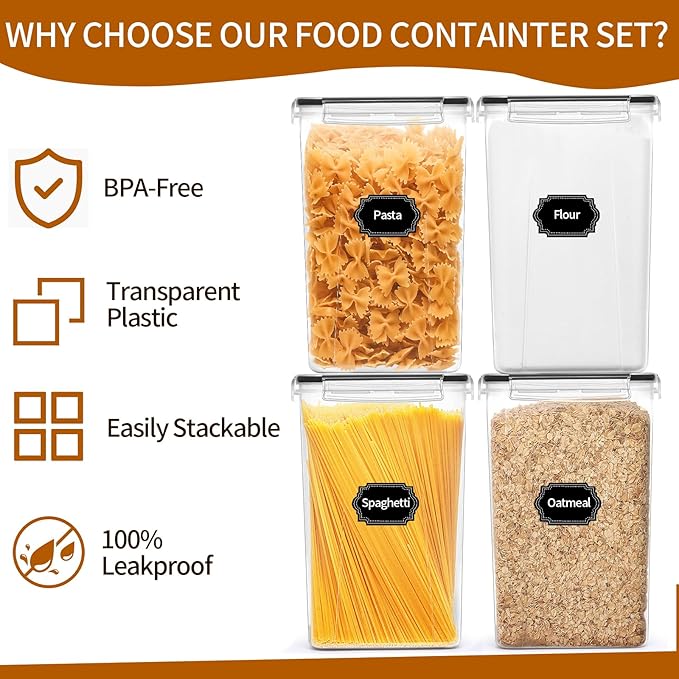 4 Pack Extra Large Airtight Food Storage Containers - Image 5