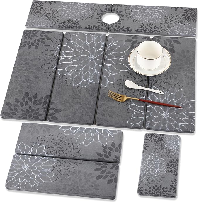 3 PCS Large Stone Dish Drying Mat by BSSN