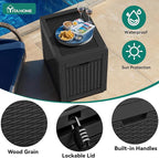 YITAHOME 32 Gallon Deck Box, Resin Storage with Lockable Lid & Side Handles, Indoor Outdoor Small Container for Patio Cushion, Garden Pool Accessories, Backyard Furniture, Water Resistant - Image 4