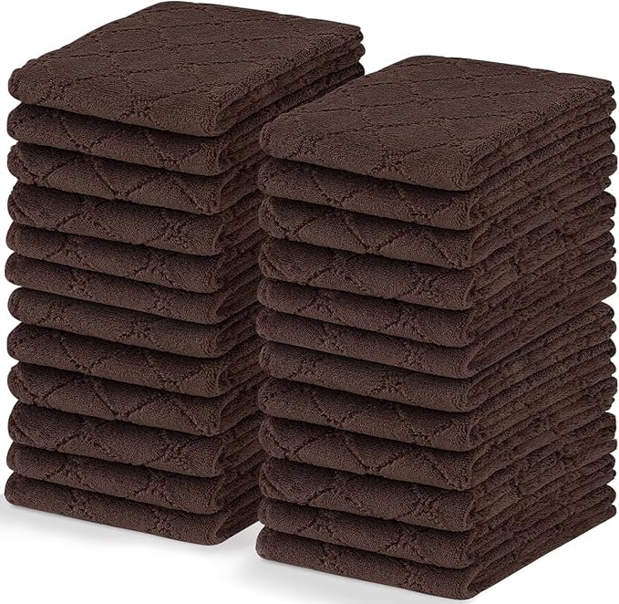 Homaxy 24 Pack Dish Towels for Kitchen, Super Soft and Absorbent Coral Velvet by Homaxy