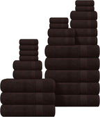 GLAMBURG Ultra Soft 24-Piece Towel Set- 100% Pure Ringspun Cotton, Contains 8 by GLAMBURG
