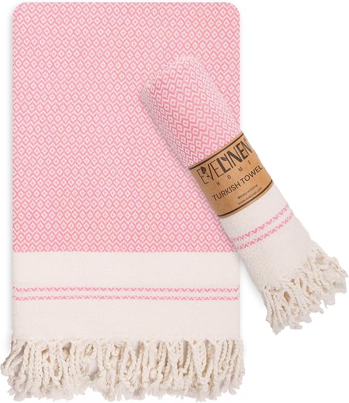 Evelynen Turkish Hand Towels for Bathroom & Kitchen Towels Decorative Set of 2 by EvelynenHome