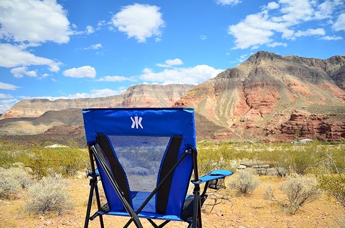 Kijaro Dual Lock Folding Camp Chairs - Versatile for Sports, Outdoors & Lawns - Locks Positions - Maldives Blue - Image 2