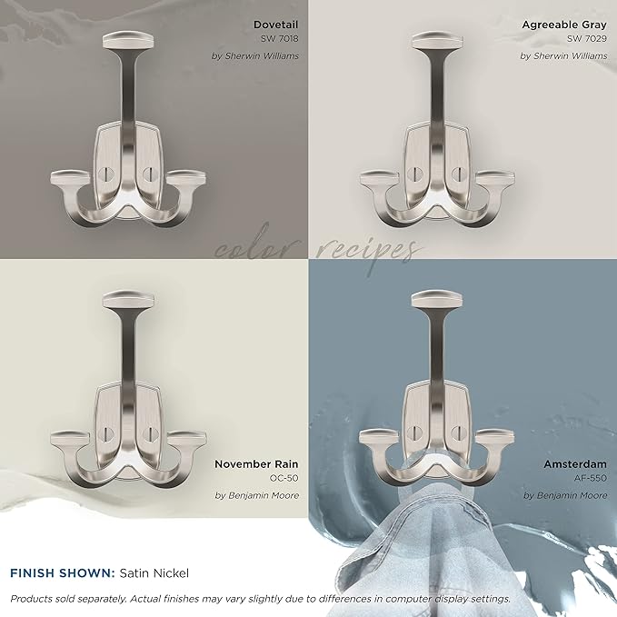 Amerock H37004G10 | Vicinity Triple Prong Decorative Wall Hook | Satin Nickel - Image 7