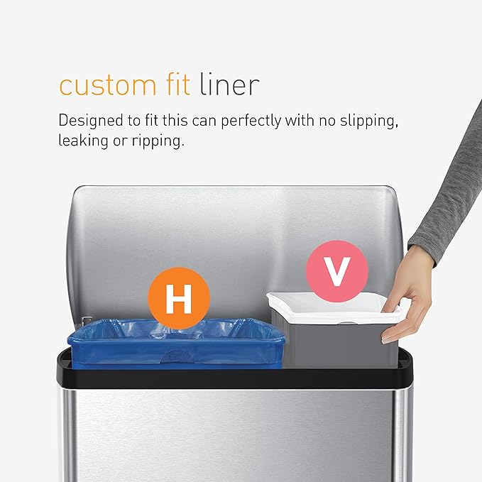simplehuman Code V 60 Count, Genuine Custom Fit Liners, Drawstring Trash Bags - Image 3