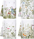 Bencailor 4 Pcs Wild Flower Kitchen Towels Wildflower Floral Hand Dish Towels by Bencailor