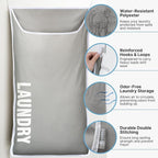 Hanging Laundry Hamper Bag XL 40x22", Space Saving over the Door Storage Bags - Image 5
