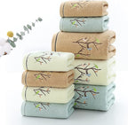 Pidada Hand Towels Set of 2 Embroidered Bird Tree Pattern 100% Cotton Absorbent - Image 5