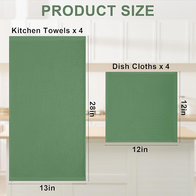 Homaxy 100% Cotton Kitchen Towels and Dishcloths Set - Image 3
