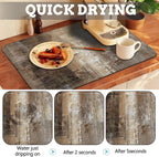 MCALK Dark Brown Coffee Mat for Kitchen Counter, Tan Dish Drying Pad - Image 2