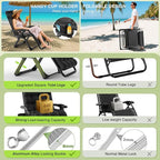 Suteck Zero Gravity Chair Set of 2, Reclining Camping Lounge Chair w/Removable Cushion, Upgraded Lock and Cup Holder, Reclining Patio Chairs Folding Recliner for Indoor and Outdoor - Image 3