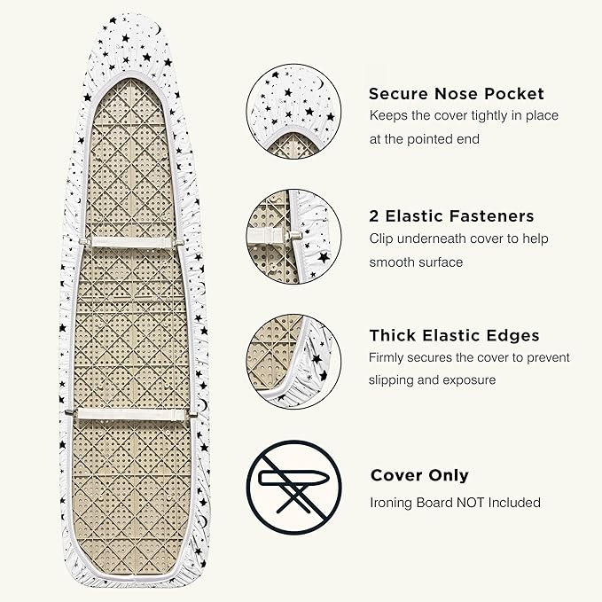 Ironing Board Cover and Pad 15"x54" Extra Thick Natural Cotton, Scorch and - Image 4