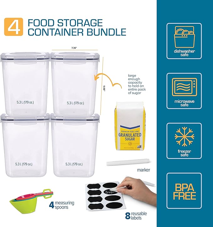 Flour Sugar Storage Containers Great Rice Canisters Sets - Image 2