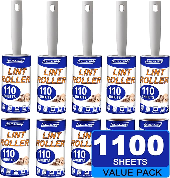 BAILALIBO Lint Rollers for Pet Hair Extra Sticky, 1100 Sheets Mega Value Set - Image 9