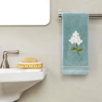 SKL Home Farm Hydrangea 100% Cotton 3D Embroidered 2pc Hand Towel Set, - Image 3
