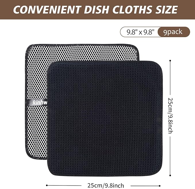 KinHwa Kitchen Washcloths for Dishes Absorbent Microfiber Dish Cloths Quick Dry - Image 7