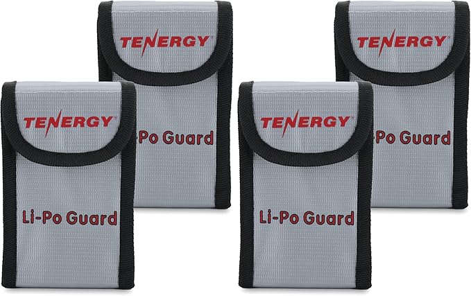 Tenergy 4 Pack, Fire Retardant Lipo Bags, Battery Bags by Tenergy