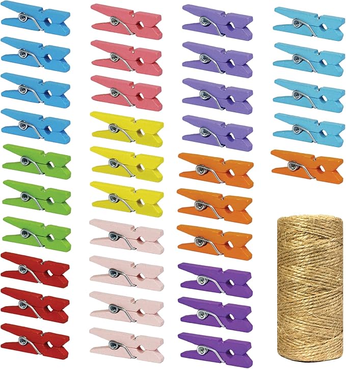 Mini Natural Wooden Clothespins by Millennial+Essentials