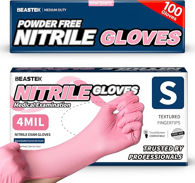 Beastek Nitrile Disposable Exam Gloves, 4Mil 100Ct Powder-Free Latex-Free by Beastek