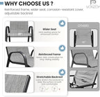 Patio Dining Chairs Set of 8, Outdoor High Stacking Chairs，Breathable Seat Fabric and Alloy Steel Frame for Backyard, Porch, Garden, Sunroom (Light Grey) - Image 5
