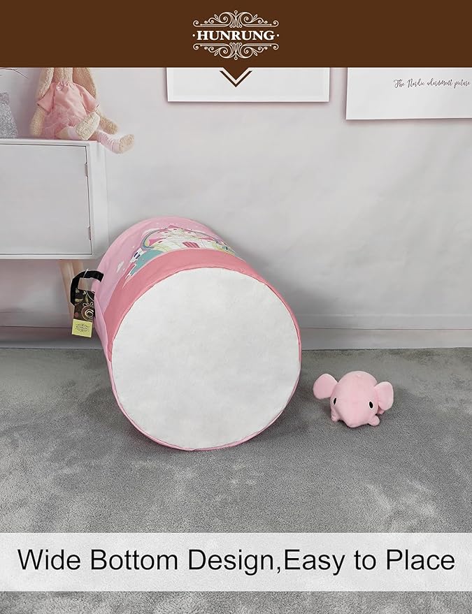 HUNRUNG Laundry Hamper, Large Canvas Fabric Lightweight Storage Basket Toy - Image 6