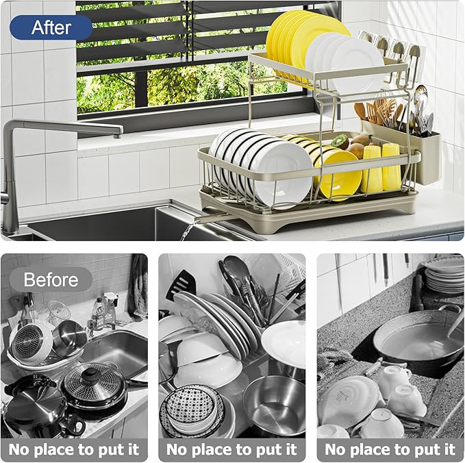 Dish Drying Rack 2-Tier Dish Racks - Image 2