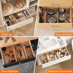 Lifewit 6" High 8 Pack Bamboo Drawer Dividers 33-42cm/13-16.5" Adjustable - Image 7
