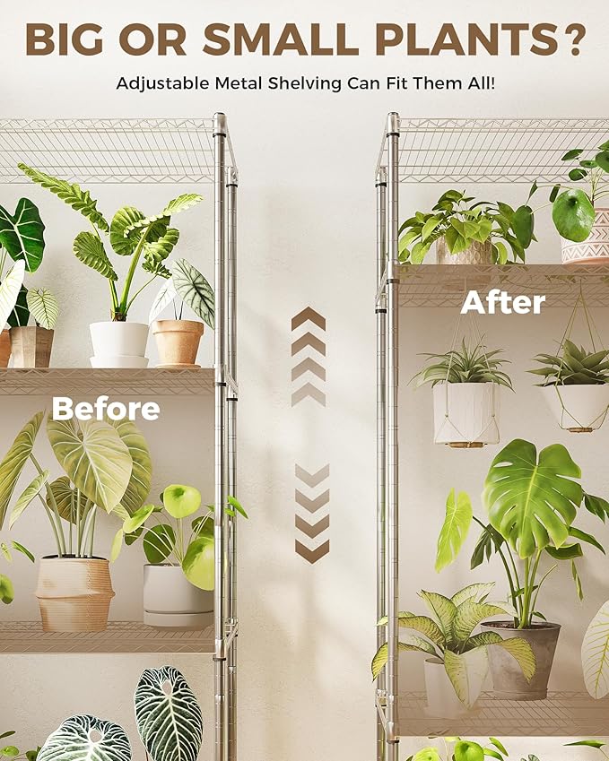 Large Plant Shelf Indoor Plant Stand Outdoor 4 Tier for Plants Heavy Duty 3000lbs Plant Rack Storage Shelves Adjustable Tall Plant Holder for Balcony Garden Patio - Image 3