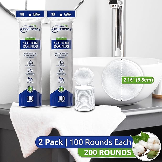 Orgametics Cotton Rounds, 100% Natural Turkish Cotton Premium Makeup Remover - Image 6