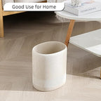 Trash Can, 1.6 Gallon Small Bathroom Trash Can, Simple Oval Stone Look Garbage - Image 4
