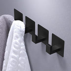 VAEHOLD Adhesive Towel Hooks, Heavy Duty Wall Hooks Aluminum Black Hooks - Image 6