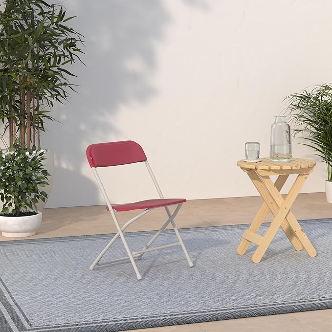 Flash Furniture Hercules Series Plastic Folding Chair - Red - 650LB Weight Capacity Comfortable Event Chair - Lightweight Folding Chair - Image 2