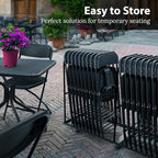 4 PACK White Foldable Plastic Chair | Folding & Stackable | 350 lbs Capacity Steel Frame Seats for Indoor Outdoor | Commercial Use Events Wedding Party Events Bulk Picnic Kitchen Dining - Image 6