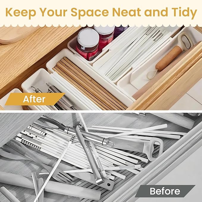 Drawer Organizers Set, Expandable Drawer Organizer Trays, Drawer Organizer Bins - Image 5