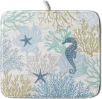Blue Coral Dish Drying Mat Coastal Starfish Dishes Pad Hanging Drainer Mats by Giwawa