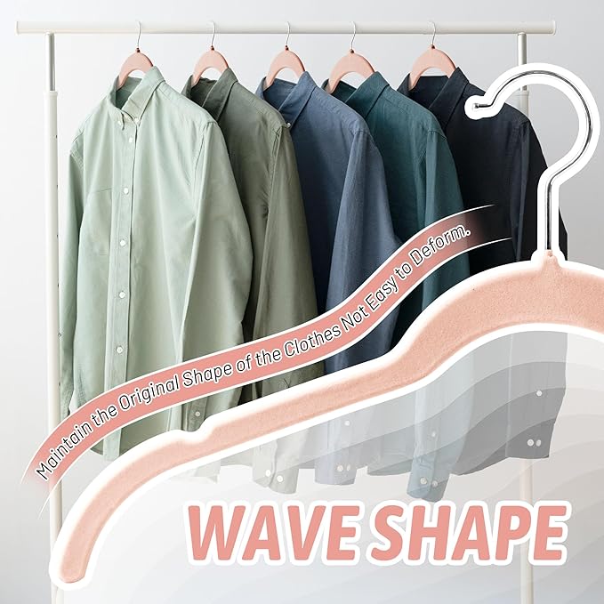 Premium Velvet Shirt Hangers 50 Pack, Non-Slip 360° Swivel Hook Space-Saving - Image 5