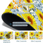 Watercolor Sunflowers Sink Faucet Absorbing Mat Sunflowers Polka Dots Super - Image 3