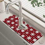 Christmas Snowflake Kitchen Sink Splash Guard Mat Buffalo Plaid Absorbent Fast by Unknown