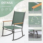 Shintenchi 2 Pcs Outdoor Rocking Chairs Set,Upgraded High Back Patio Rocking Chairs Set,Breathable Textilene Fabric Rocking Chair for Porch,Patio,Garden,Balcony(Green) - Image 4