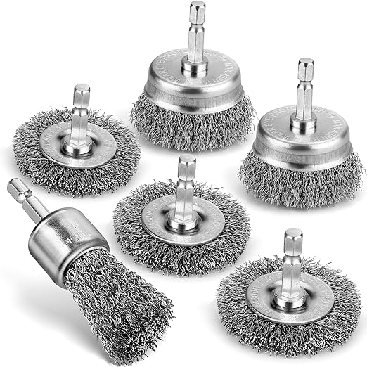 6Pcs Professional Wire Wheel, Carbon Steel Wire Brush by Unknown