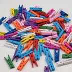 Wooden Clothes Pins, Natural Wood, 50 Pack, 1.4 Inch, Mini Colorful Rust - Image 5