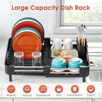 TOOLF Dish Drying Rack with Drainboard, Extendable Dish Rack - Image 3