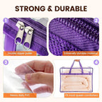 10 Pack Clear Clothes Storage Bags, Double Zipper Design 40L Underbed Moving - Image 3