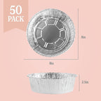 PLASTICPRO 8'' Inch Round Tin Foil Pans Disposable Aluminum, Deep Freezer & - Image 4
