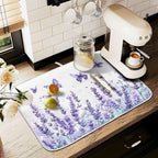 Purple Lavender Spring Summer Flower Floral Dish Drying Mat - Image 8